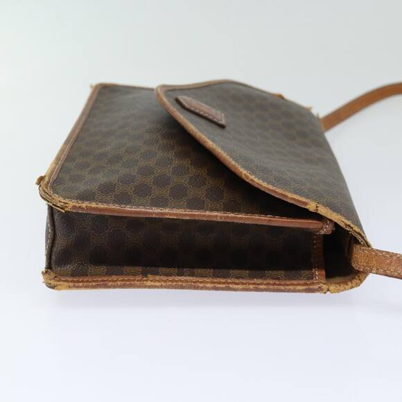 CELINE Macadam Canvas Shoulder Bag Pvc Leather Brown - Picture 4 of 13